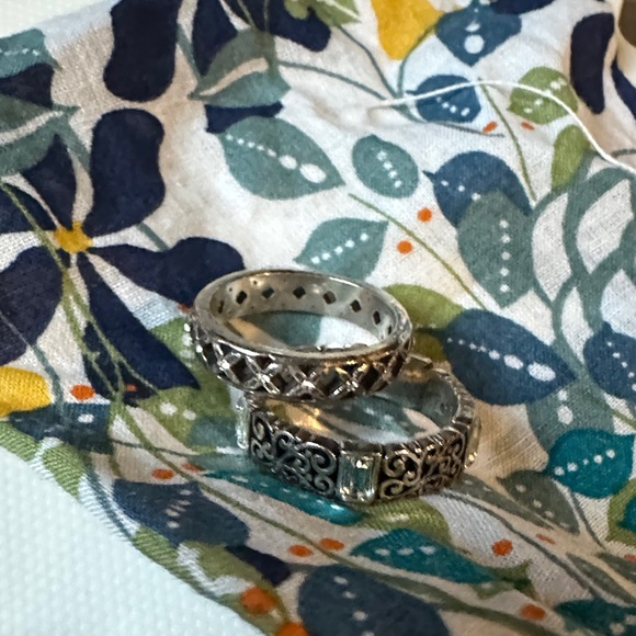 2 Brighton Stacking Silver Rings - Picture 3 of 5